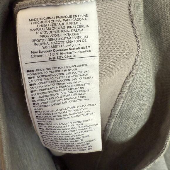 Nike Tech Sweatshirt Mens Medium Gray Full Zip Tech Fleece Swoosh Stretch Flaw - Picture 12 of 12